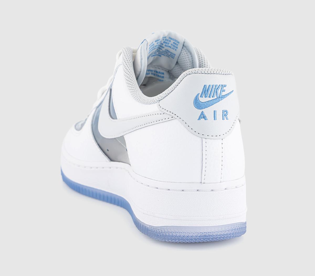 NikeAir Force 1 Low Retro Trainers White Pure Platinum University Blue Qs