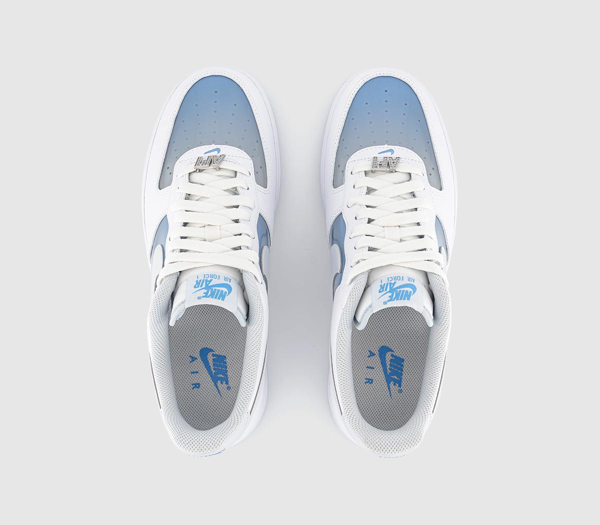 NikeAir Force 1 Low Retro Trainers White Pure Platinum University Blue Qs