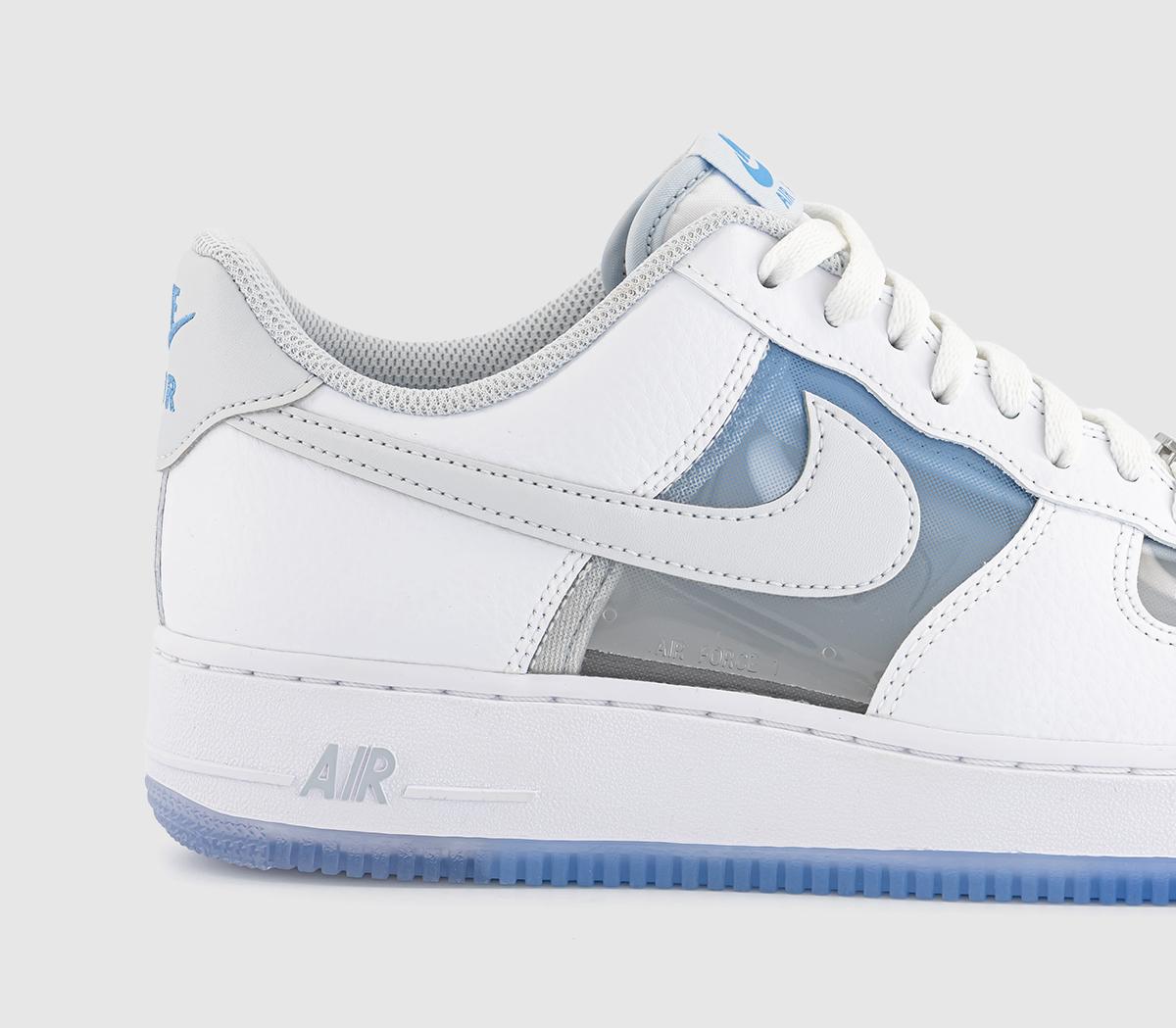NikeAir Force 1 Low Retro Trainers White Pure Platinum University Blue Qs