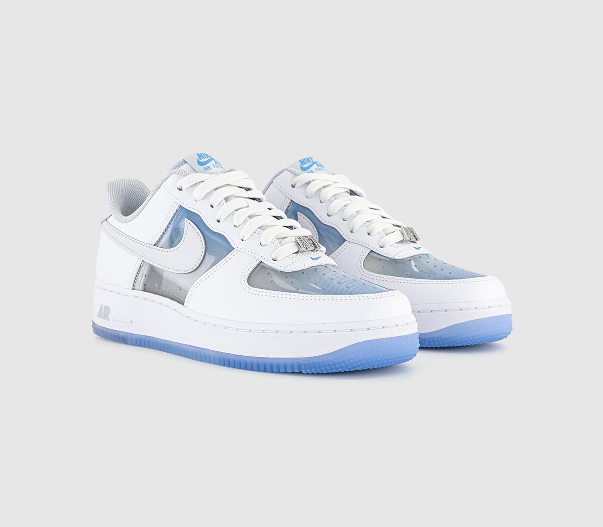 NikeAir Force 1 Low Retro Trainers White Pure Platinum University Blue Qs