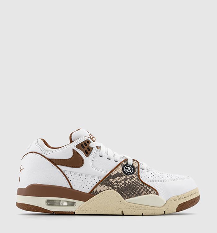 Nike Air Flight '89 Low SP Trainers Stussy White Pecan Fossil