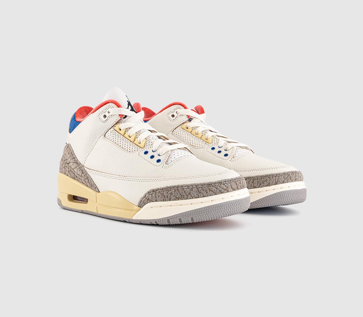 JordanAir Jordan 3 Retro TrainersWhite Black Sport Royal Challenge Red