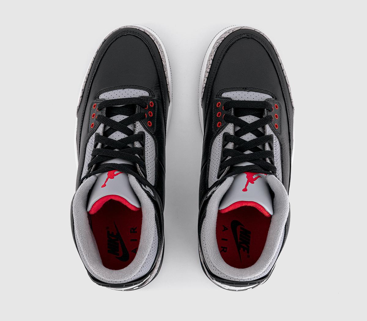 Nike Air Jordan 3 Black/Red/Grey Jordan 3 Retro (TD) Black⁄Fire Red-Cement Grey-Sail shoes [DM0968