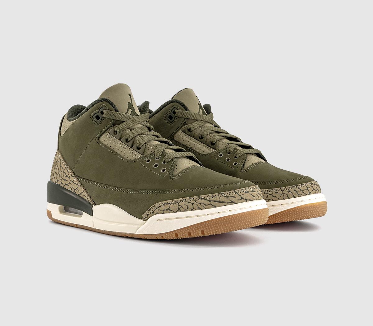 JordanAir Jordan 3 Retro TrainersMedium Olive Sequoia Neutral Olivesail Total Crim