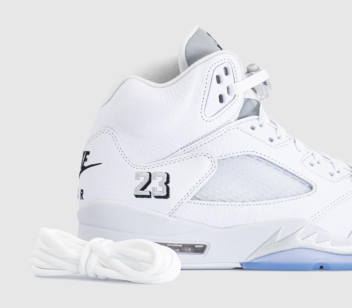 JordanAir Jordan 5 Retro TrainersWhite Black Metallic Silver