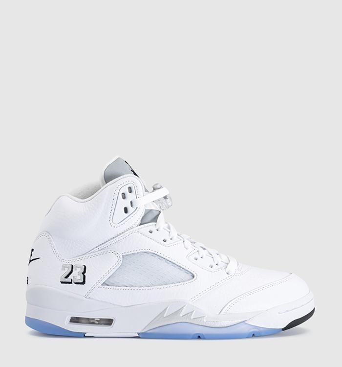 Jordan Air Jordan 5 Retro Trainers White Black Metallic Silver
