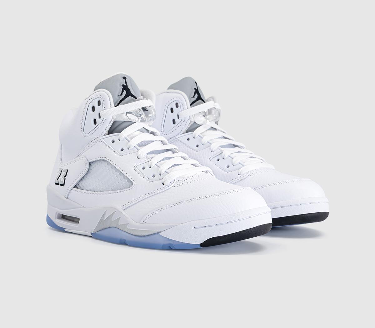 JordanAir Jordan 5 Retro TrainersWhite Black Metallic Silver