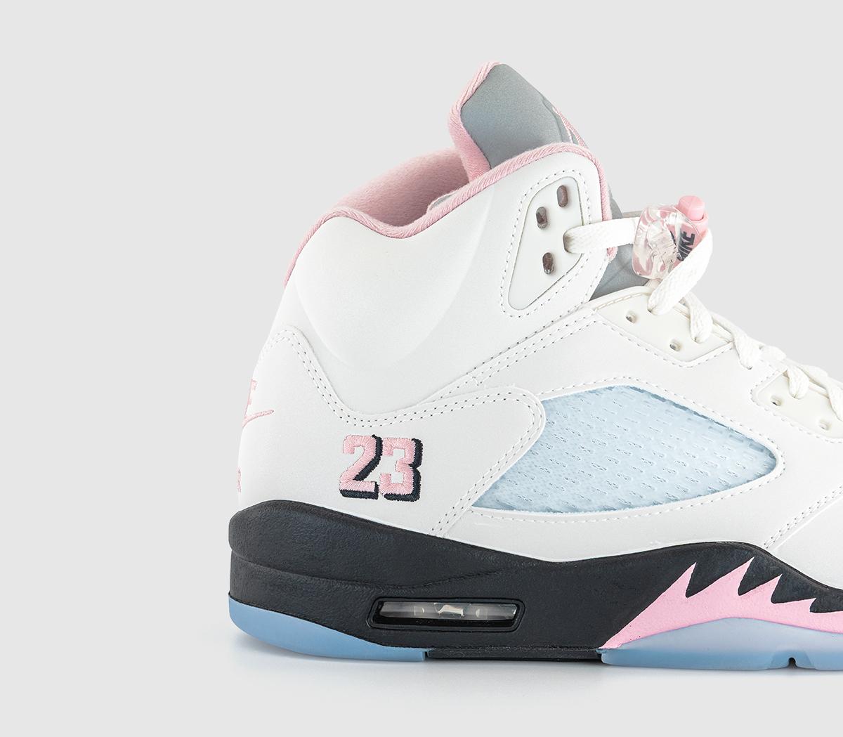 JordanAir Jordan 5 Retro TrainersWhite Med Soft Pink Black