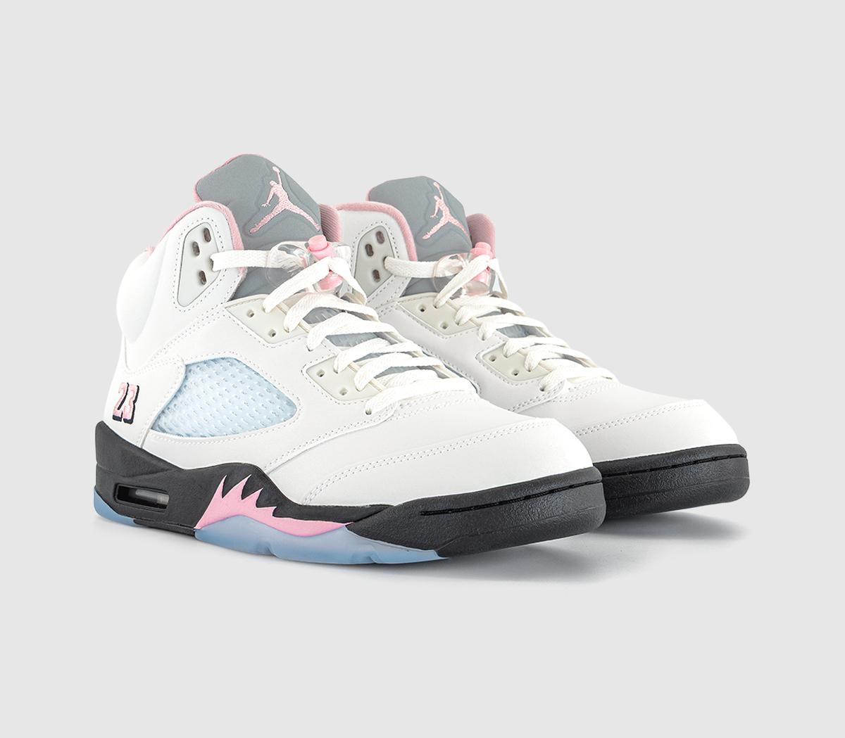JordanAir Jordan 5 Retro TrainersWhite Med Soft Pink Black