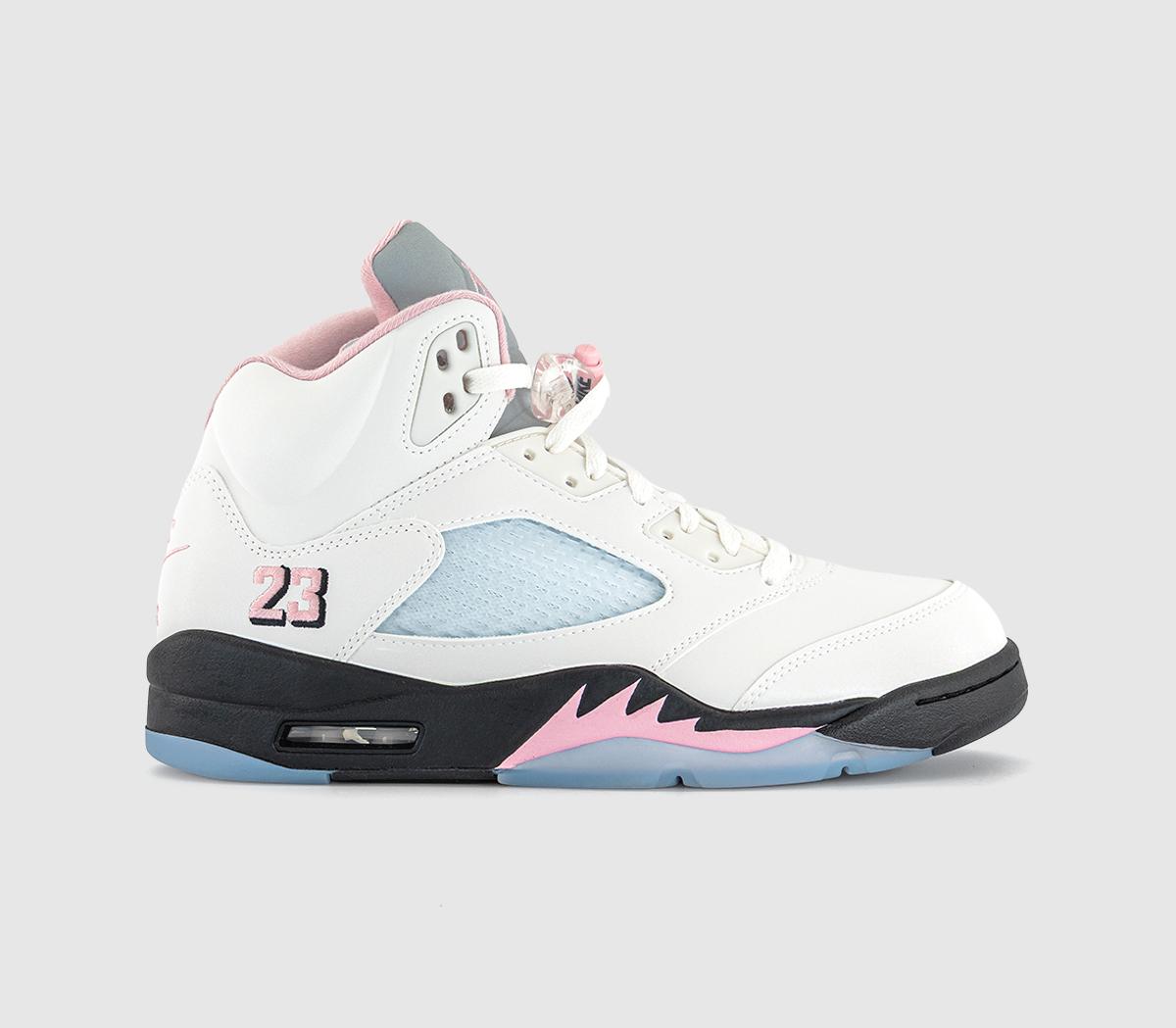 JordanAir Jordan 5 Retro TrainersWhite Med Soft Pink Black