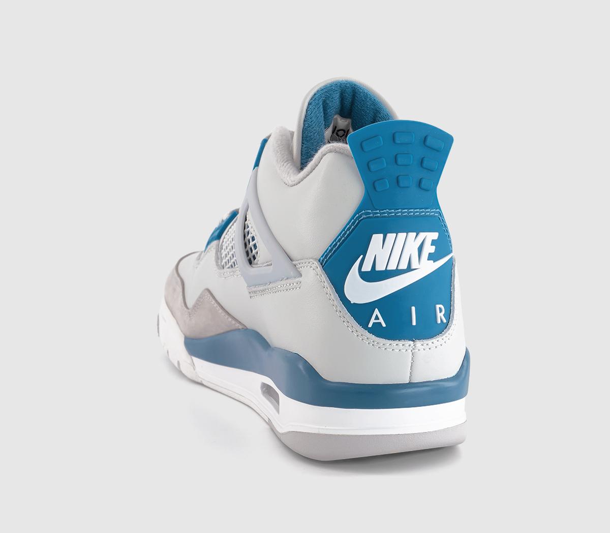 JordanAir Jordan 4 Retro OG Trainers Off White Industrial Blue Neutral Grey