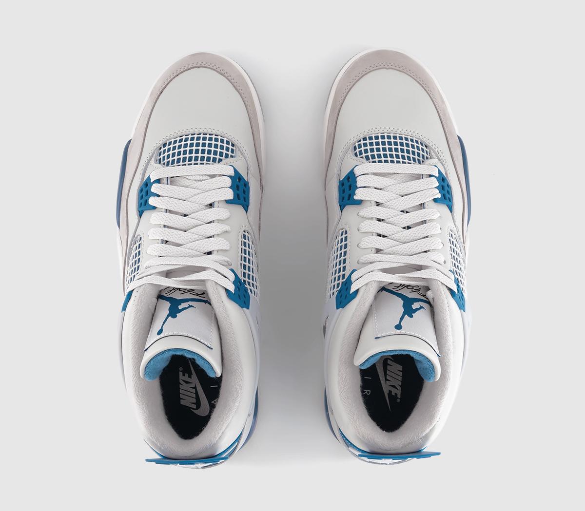 JordanAir Jordan 4 Retro OG Trainers Off White Industrial Blue Neutral Grey