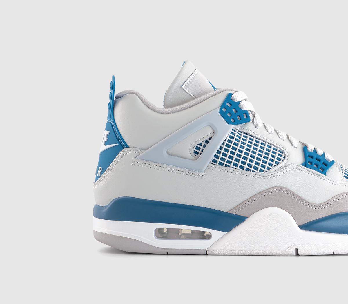 JordanAir Jordan 4 Retro OG Trainers Off White Industrial Blue Neutral Grey