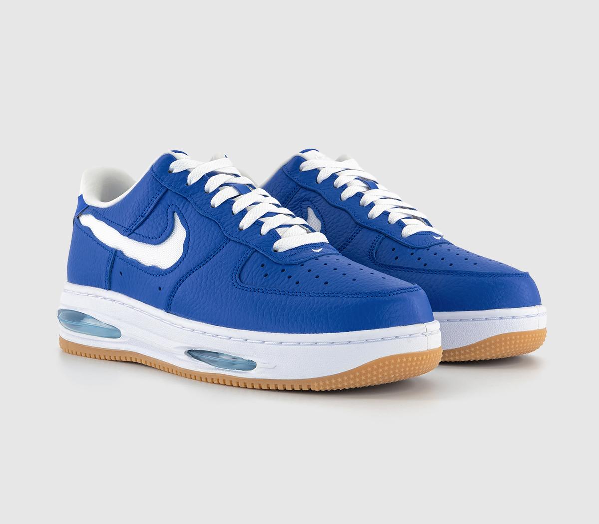 Nike Air Force 1 Low Evo Trainers Royal White Aquarius Blue Gum Yellow ...