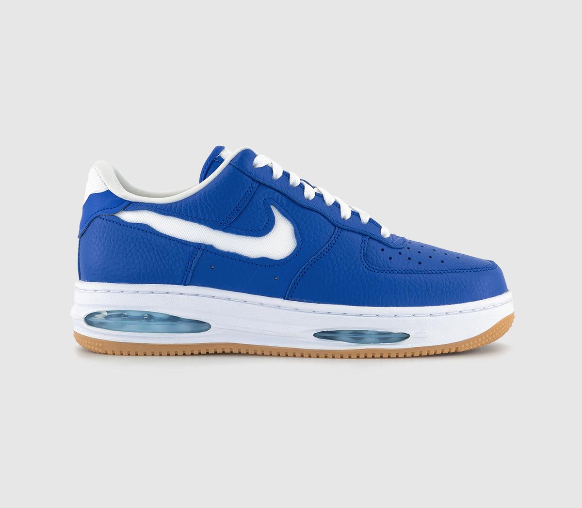 Nike Air Force 1 Low Evo Trainers Royal White Aquarius Blue Gum Yellow Nike Air Force 1