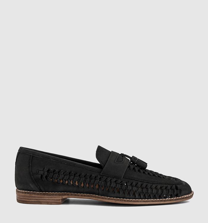 OFFICE Clapham Tassel Woven Loafers Black Leather
