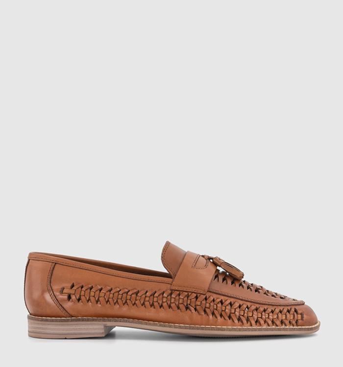 OFFICE Clapham Tassel Woven Loafers Tan Leather