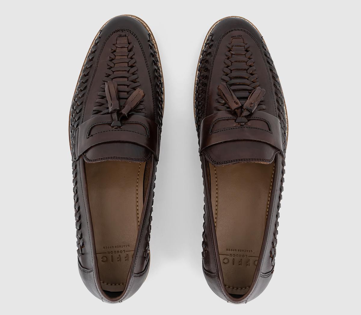 OFFICEClapham Tassel Woven Loafers OFFICEClapham Tassel Woven LoafersBrown Leather