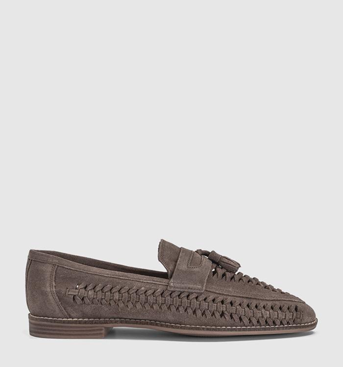 OFFICE Clapham Tassel Woven Loafers Almond Suede