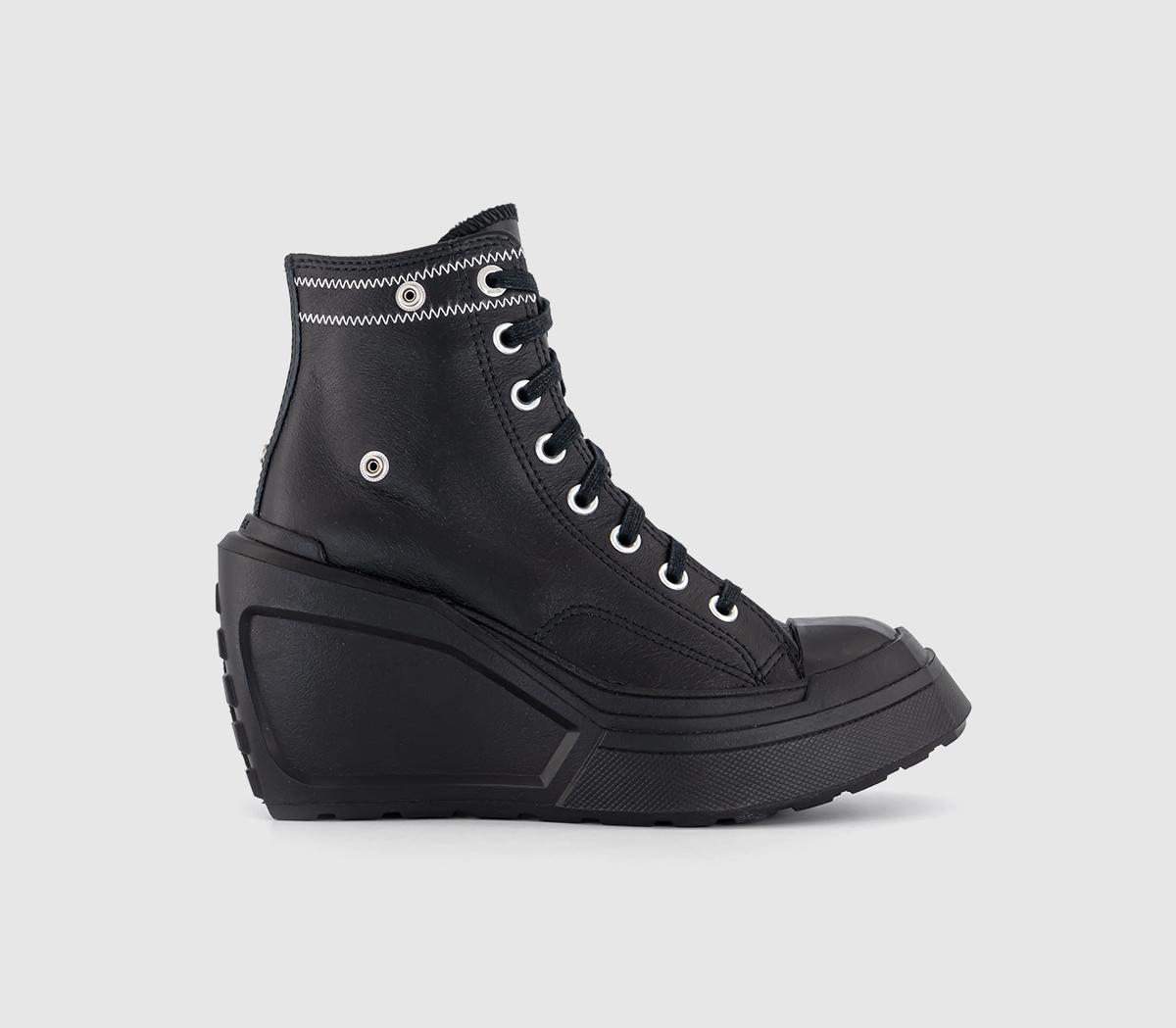 Black high top wedges best sale