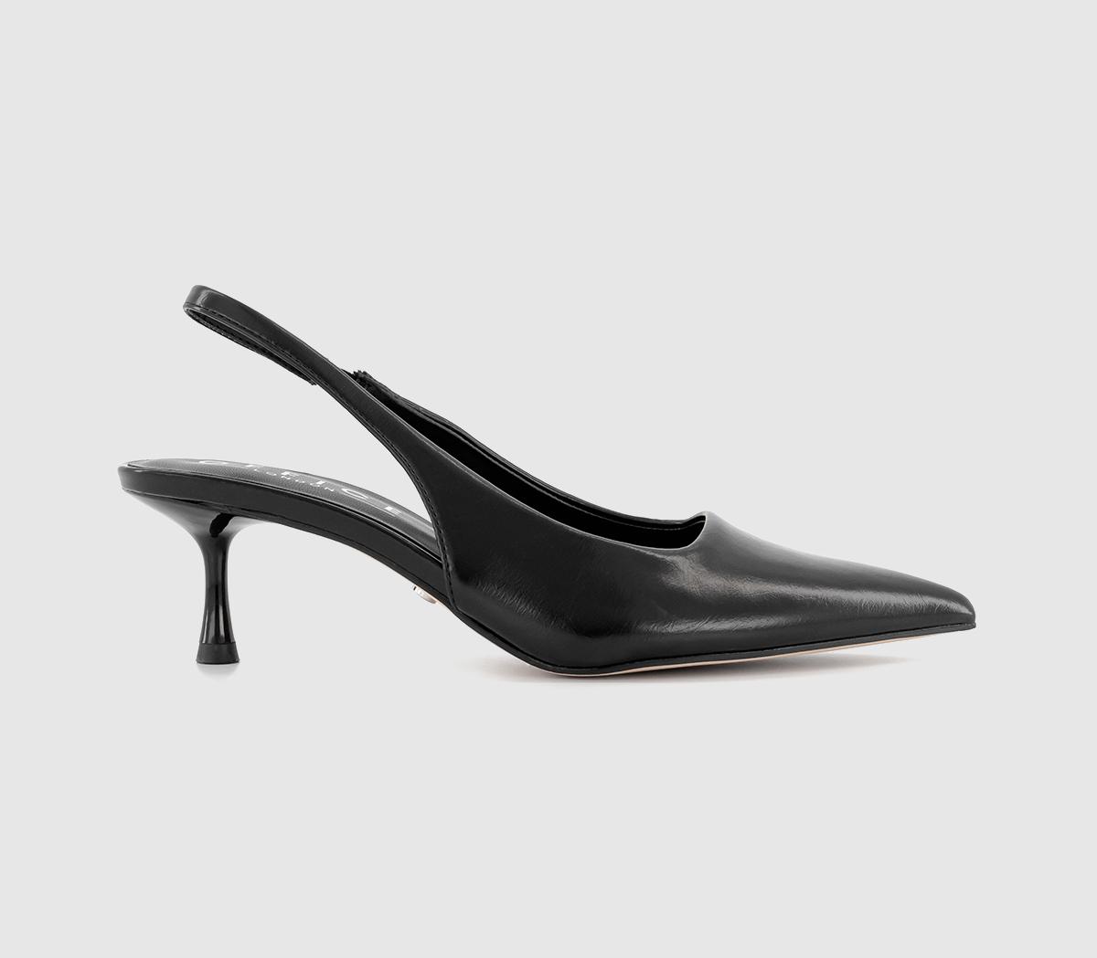 OFFICE Madison Point Court Kitten Heels Black Mid Heels