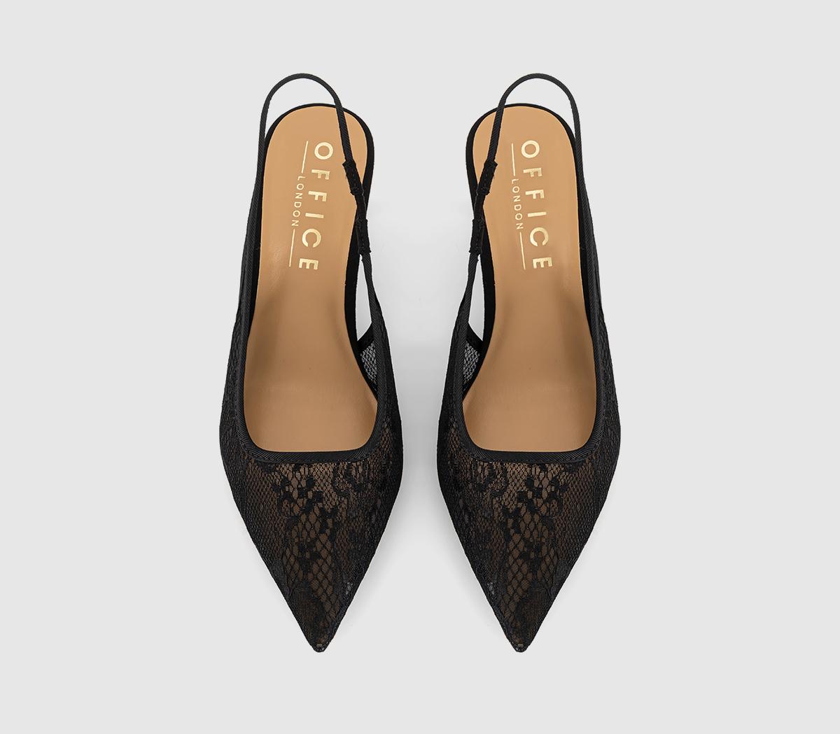 OFFICEMadison Point Court Kitten HeelsBlack Lace