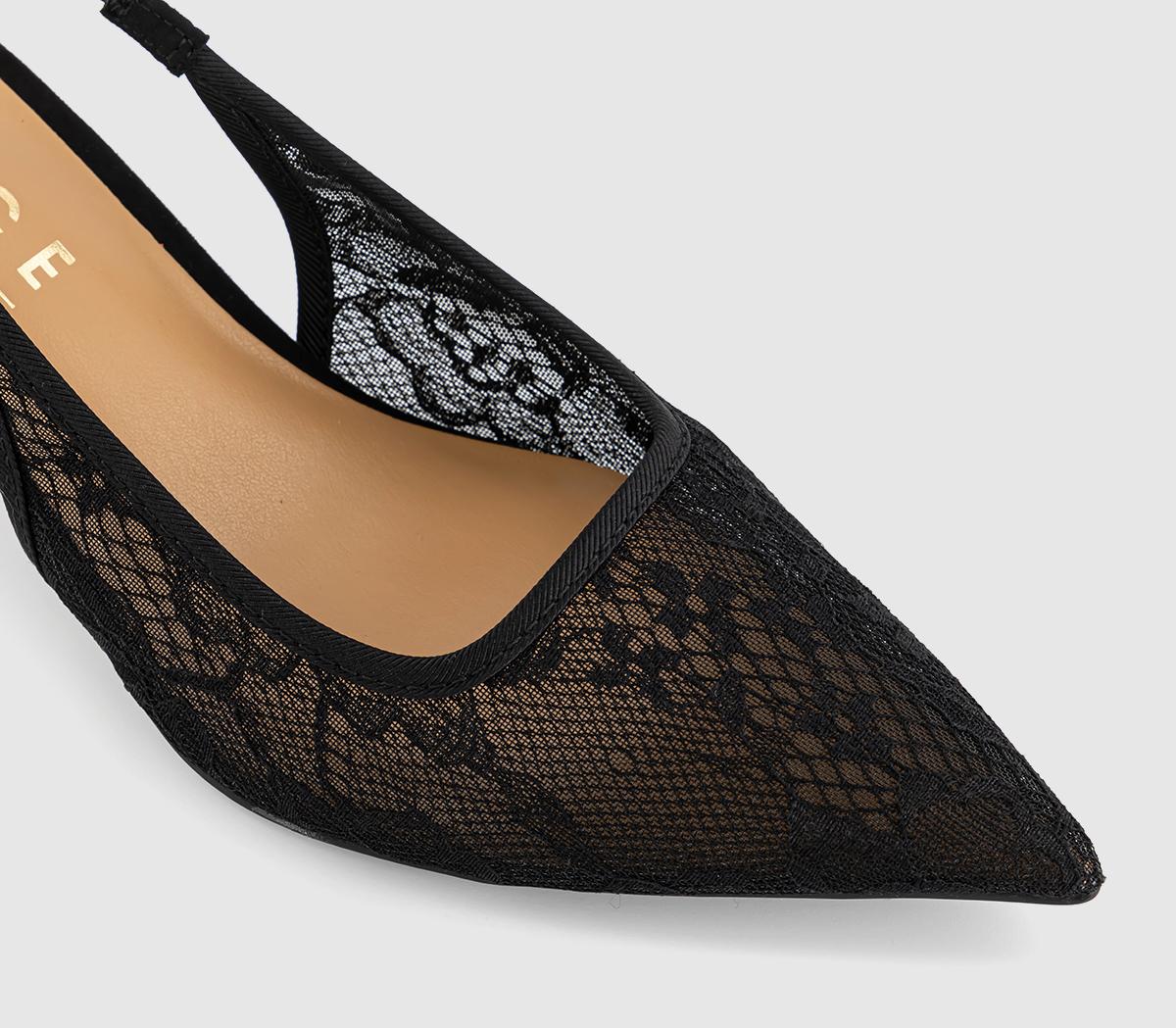 OFFICEMadison Point Court Kitten HeelsBlack Lace