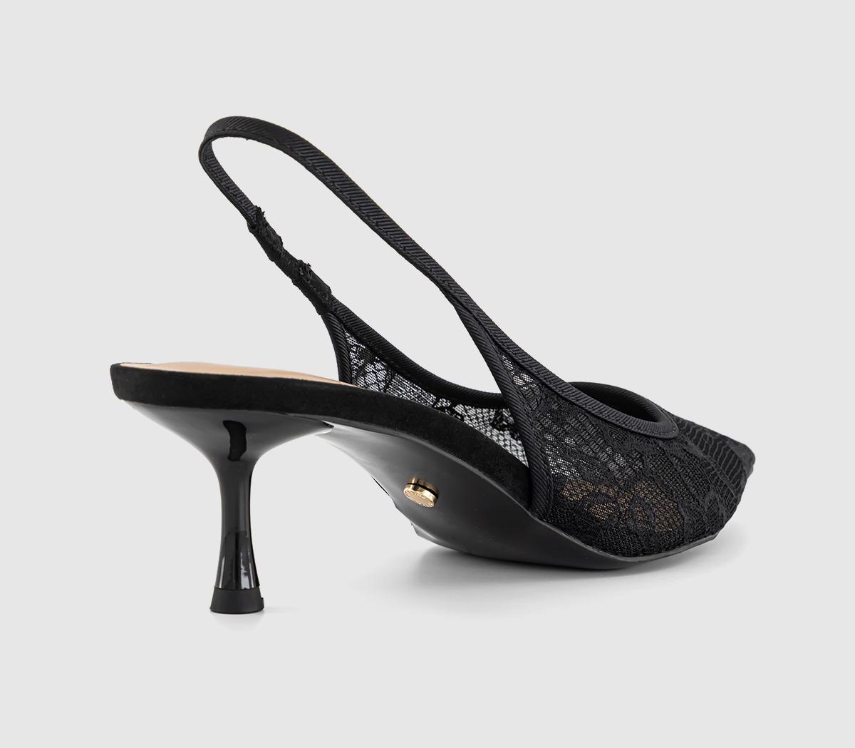 OFFICEMadison Point Court Kitten HeelsBlack Lace