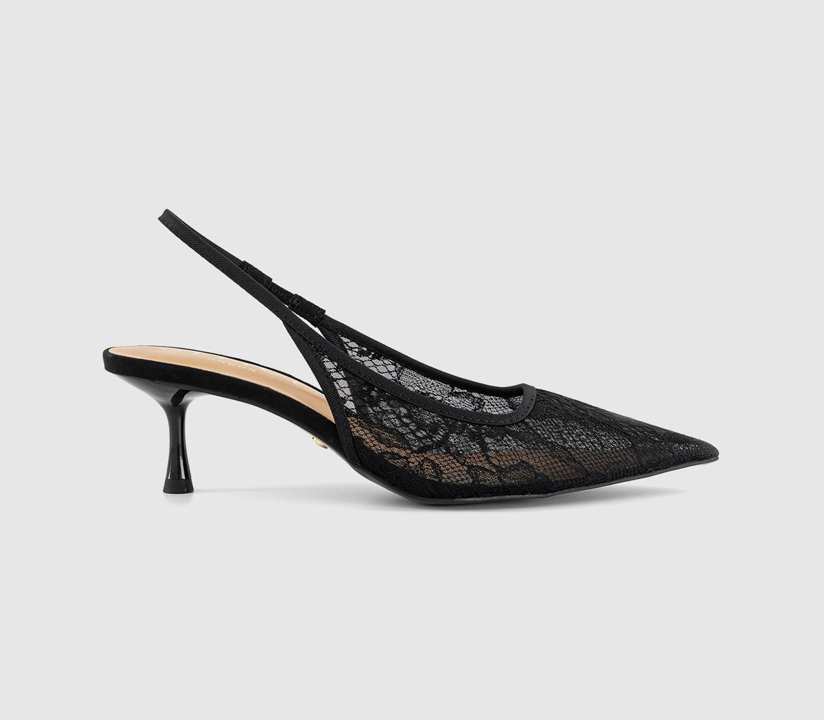 OFFICEMadison Point Court Kitten HeelsBlack Lace