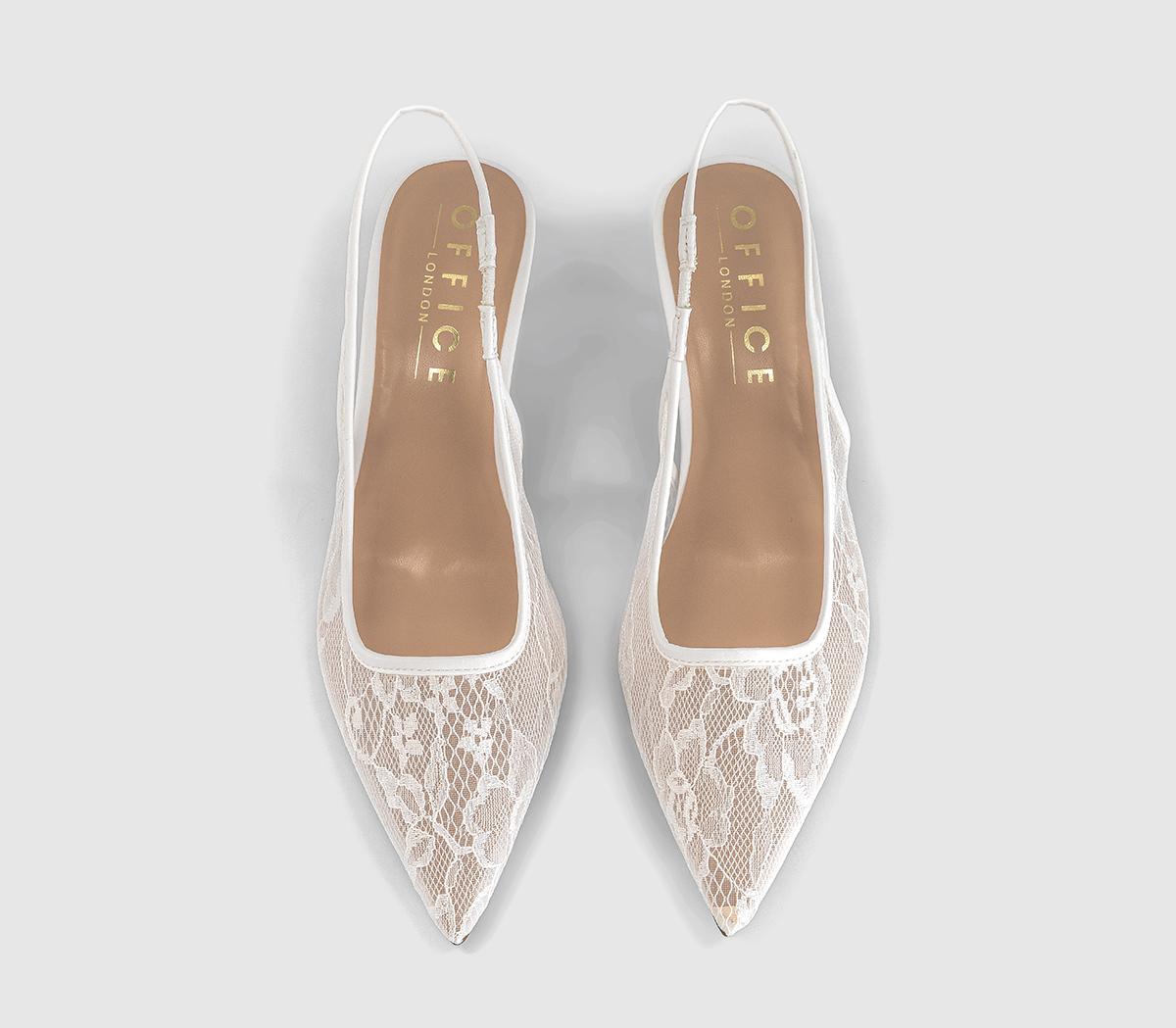 OFFICEMadison Point Court Kitten HeelsCream Lace