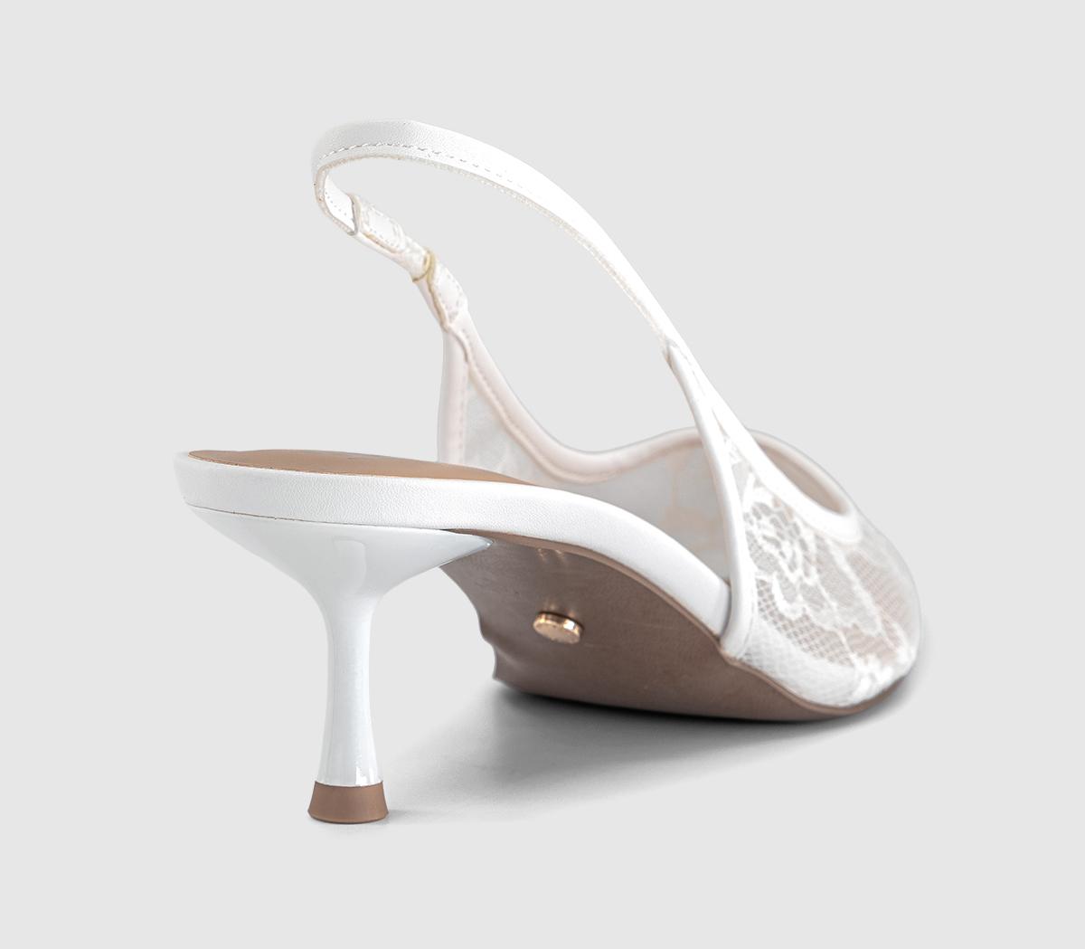 OFFICEMadison Point Court Kitten HeelsCream Lace