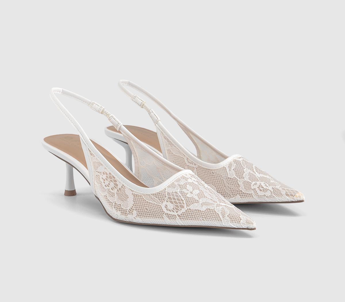 OFFICEMadison Point Court Kitten HeelsCream Lace