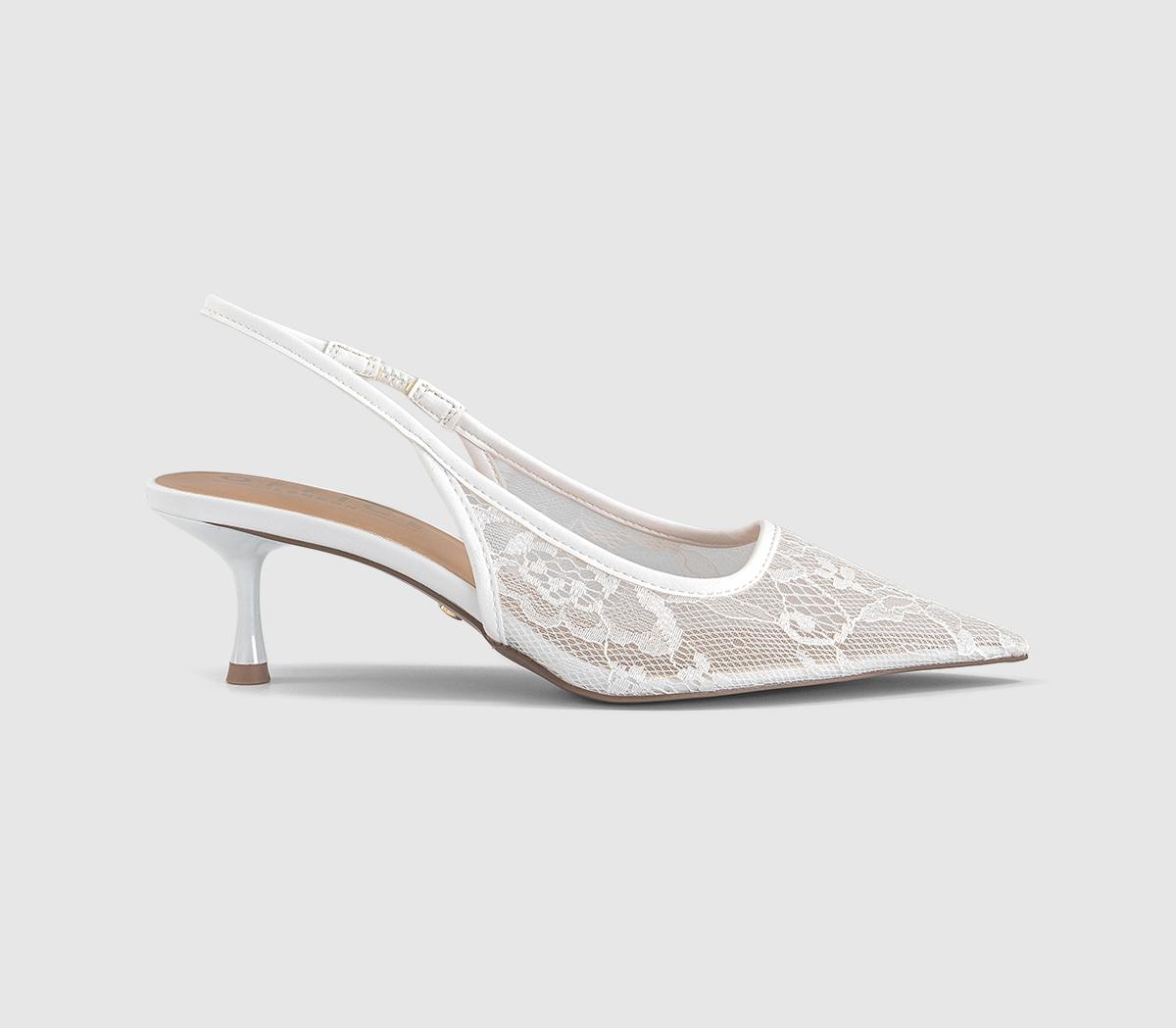 OFFICEMadison Point Court Kitten HeelsCream Lace