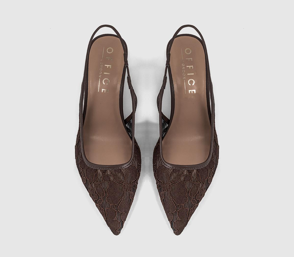 OFFICEMadison Point Court Kitten HeelsBrown Lace
