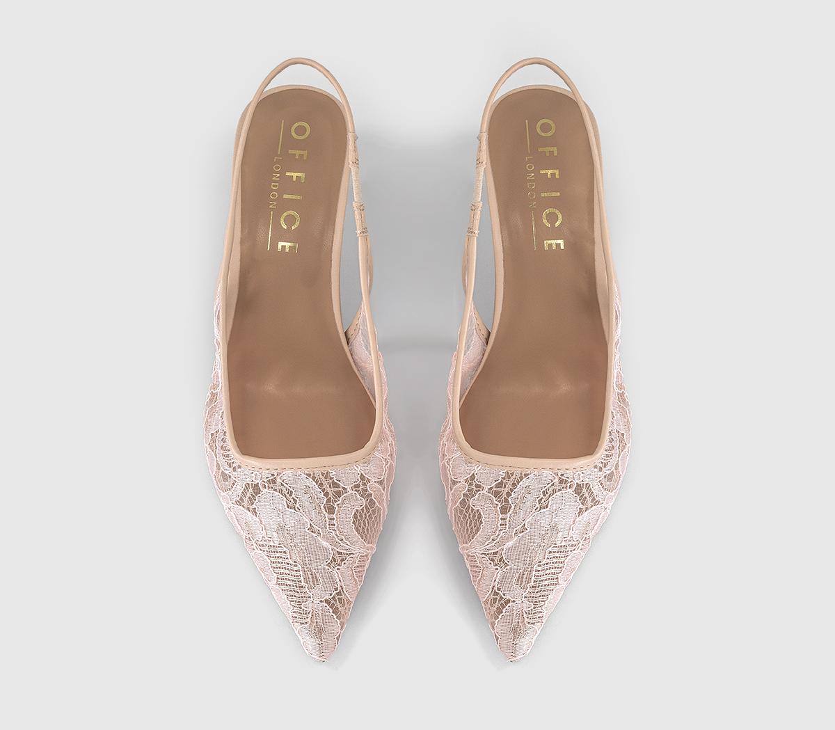 OFFICEMadison Point Court Kitten HeelsPink Lace