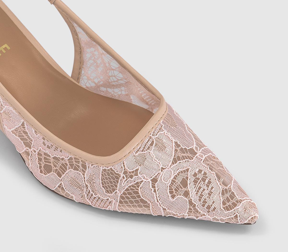 OFFICEMadison Point Court Kitten HeelsPink Lace