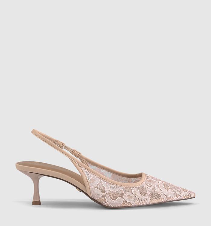 OFFICE Madison Point Court Kitten Heels Pink Lace