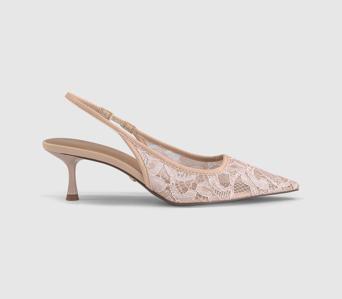 OFFICEMadison Point Court Kitten HeelsPink Lace