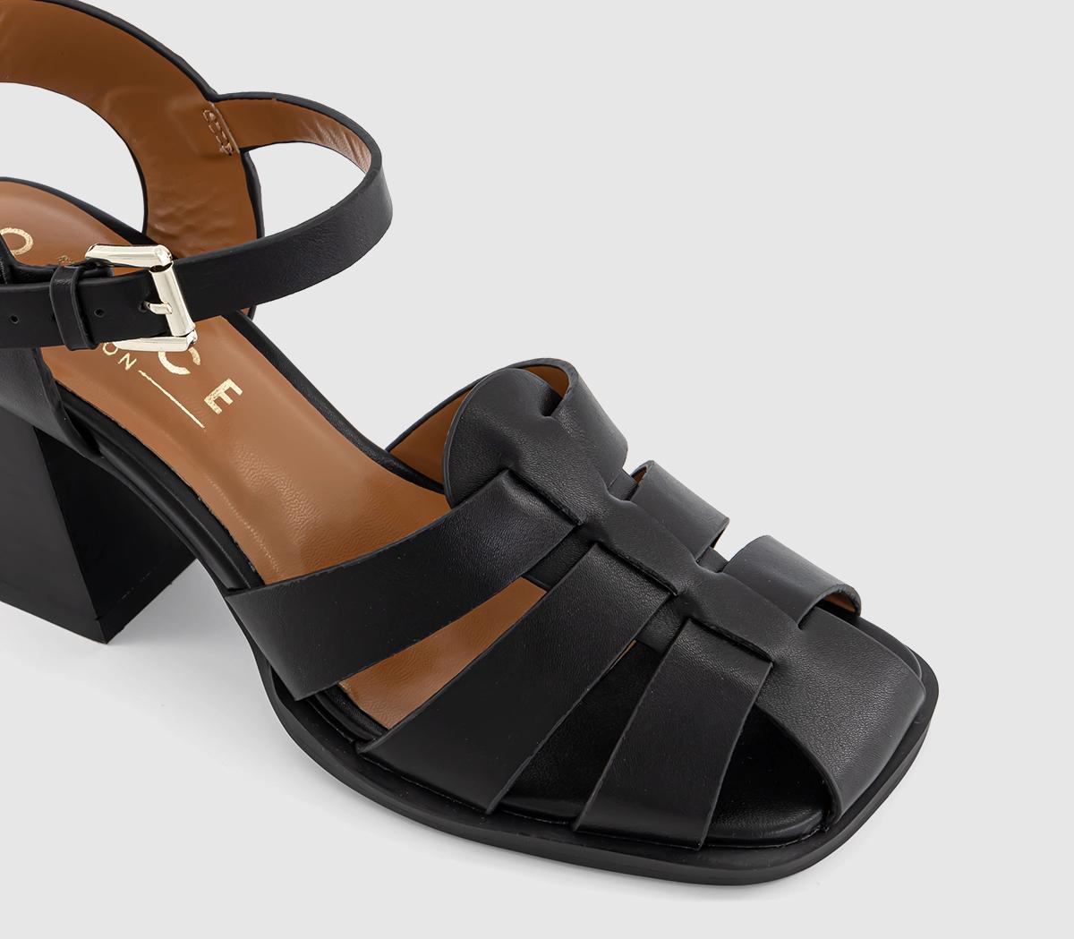 OFFICE Marlin Fisherman Block Heels OFFICE Marlin Fisherman Block Heels Black
