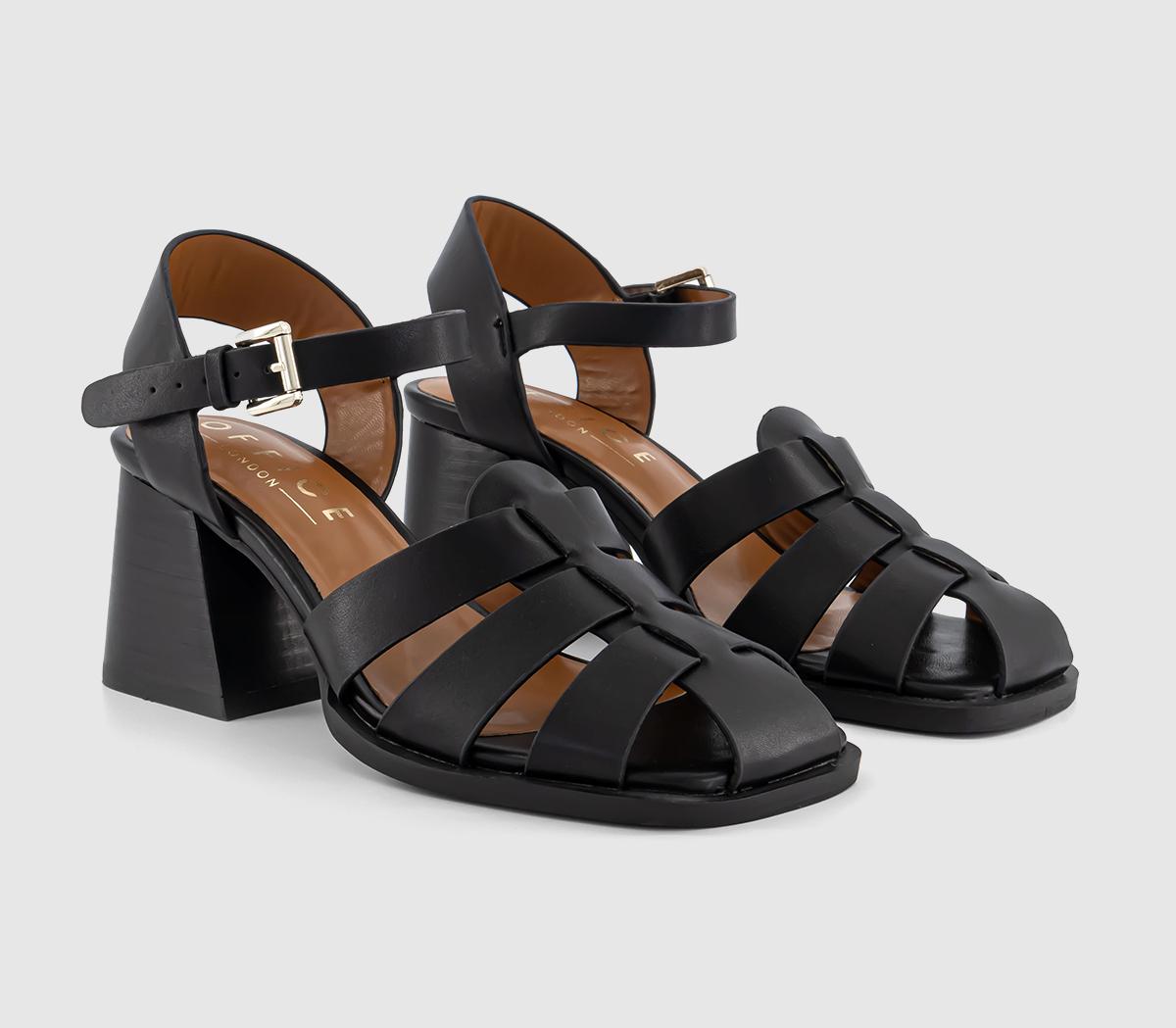 OFFICE Marlin Fisherman Block Heels OFFICE Marlin Fisherman Block Heels Black