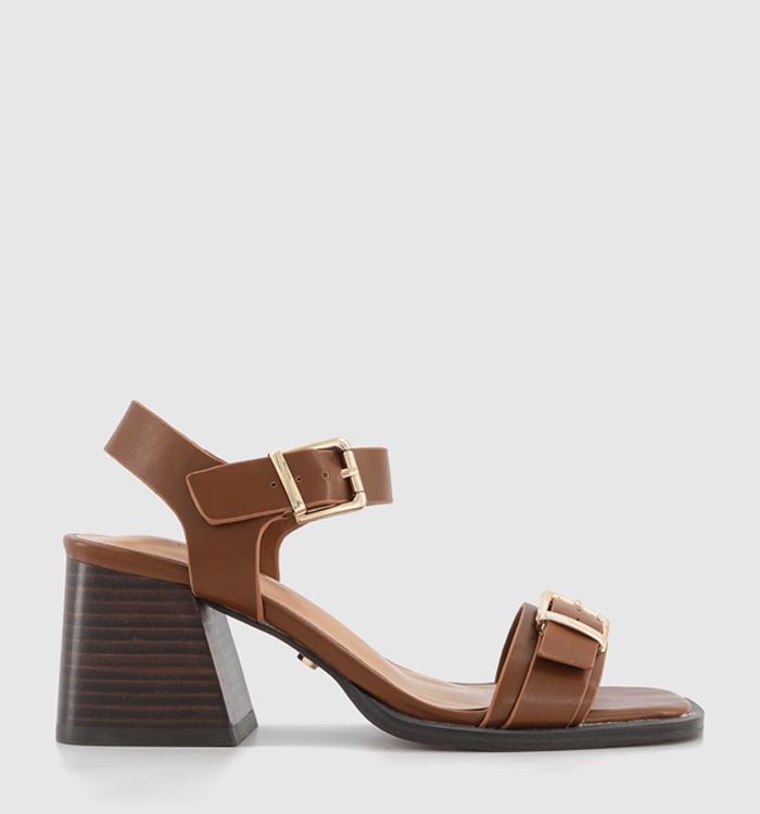 OFFICE Milan- Two Part Buckle Sandals Tan