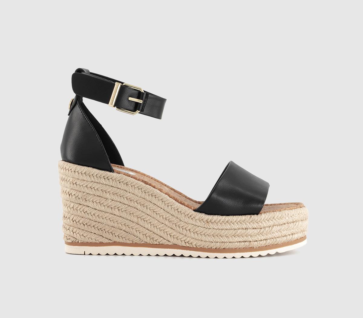 Earthaddict Hebe Espadrille Wedges Black, 7