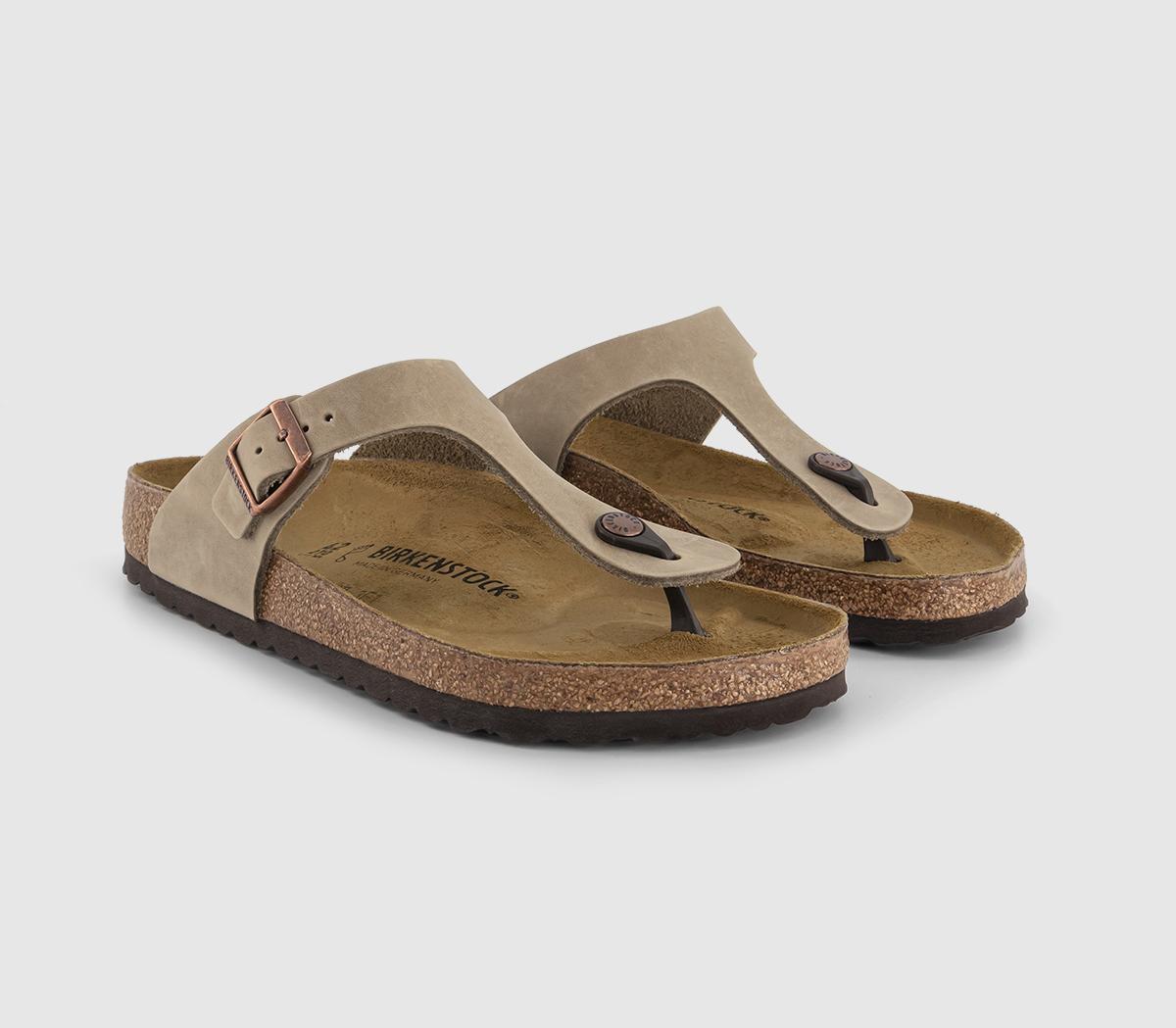 BIRKENSTOCK Gizeh Tobacco Brown Oiled Leather - Men’s Sandals