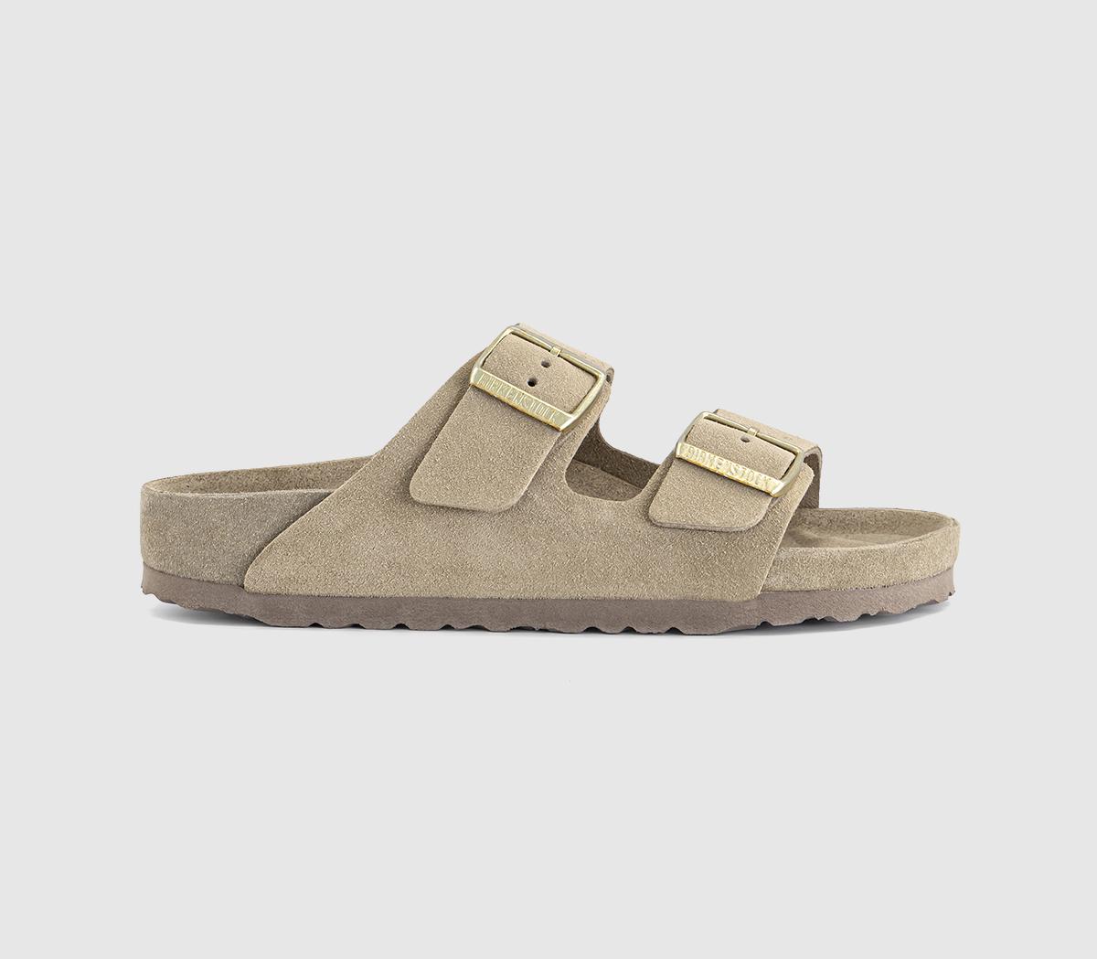 Birkenstock Arizona Exquisite Sandals Taupe Exq All Over  Natural in Women's Size 7, Office Shoes