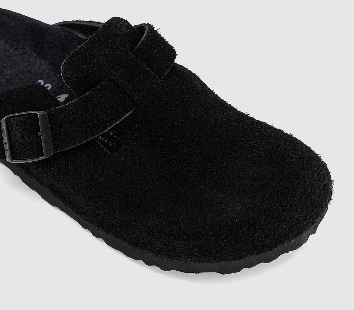 BIRKENSTOCK Boston Exquisite Clogs Black Exq Suede - Women's Sandals
