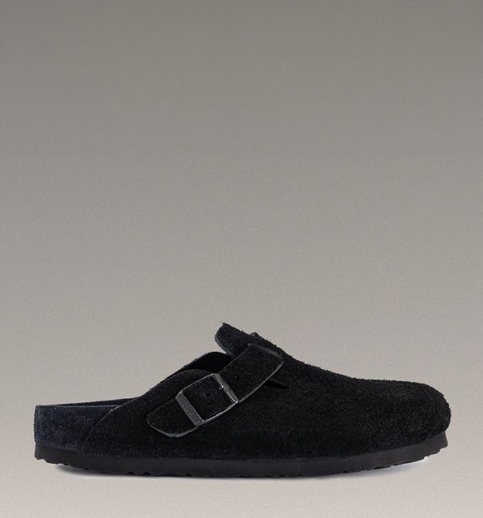 BIRKENSTOCK Boston Exquisite Clogs Black Exq Suede