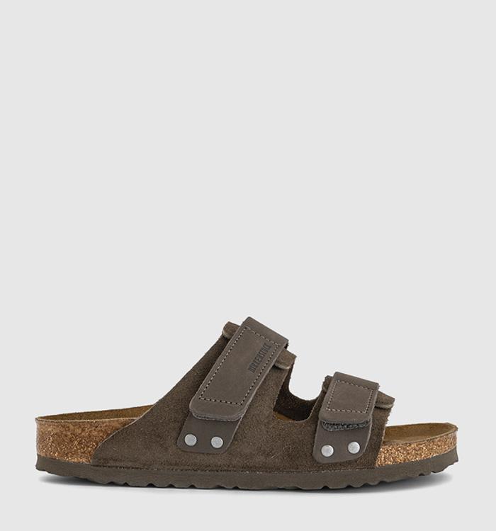 BIRKENSTOCK Uji Sandals Concrete Grey Suede