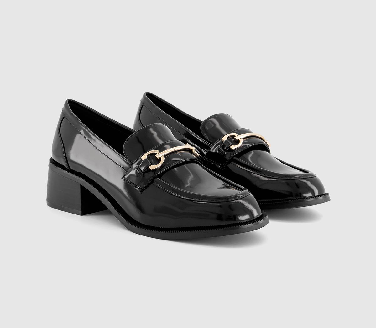 OFFICEMackenzie Snaffle Detail Heeled LoafersBlack Leather