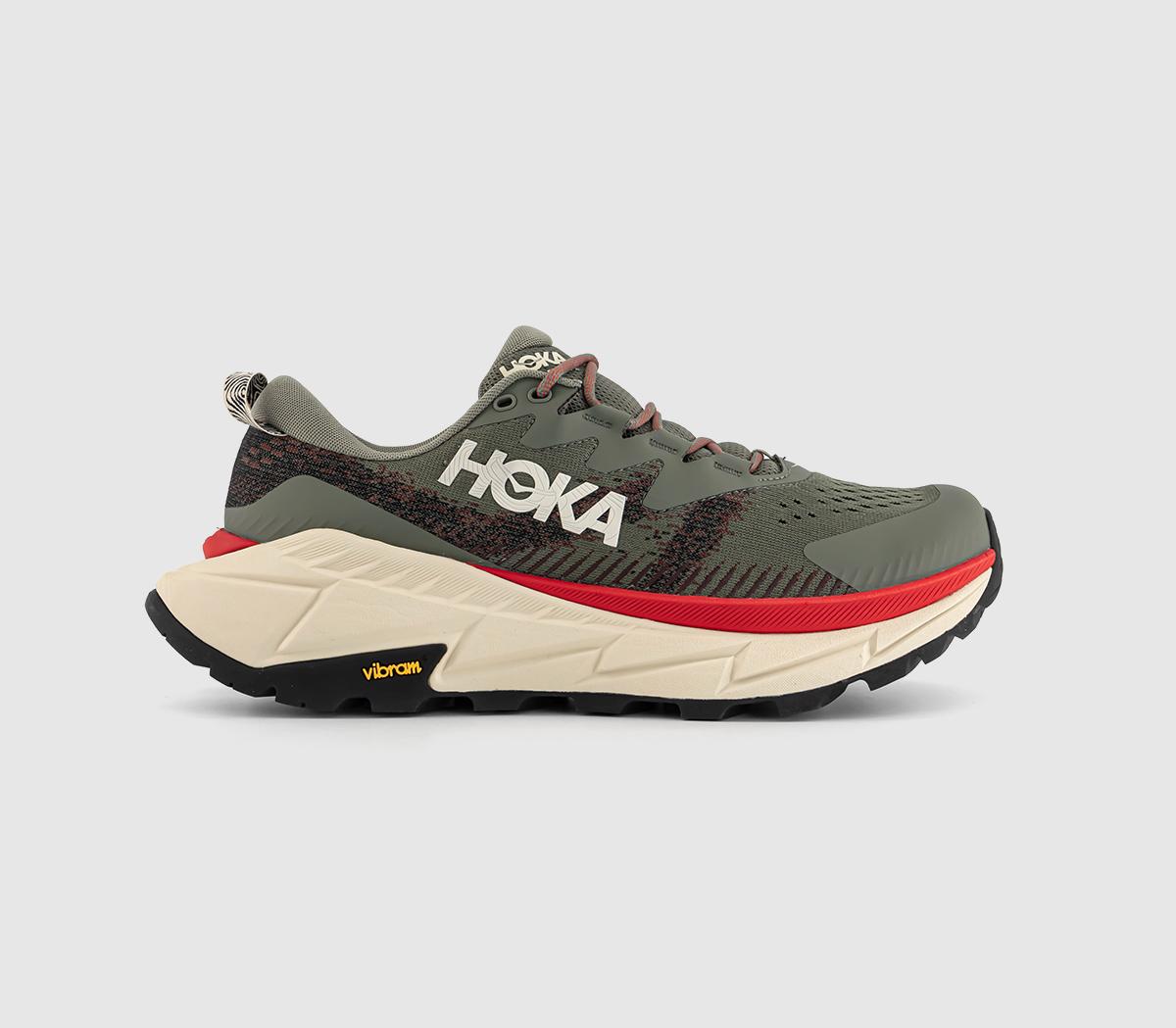 HOKA Mens Skyline Float X Slate Oat Red, 7.5