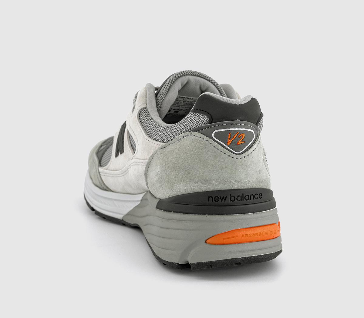 New Balance991V2 Made in UK TrainersPelican Abbey Stone Persimmon Orange